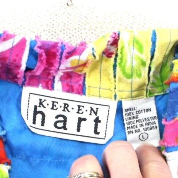 VTG Keren Hart Women's Blazer Jacket Strip Quilted Patchwork Floral Button-Up Ja - Picture 3 of 7